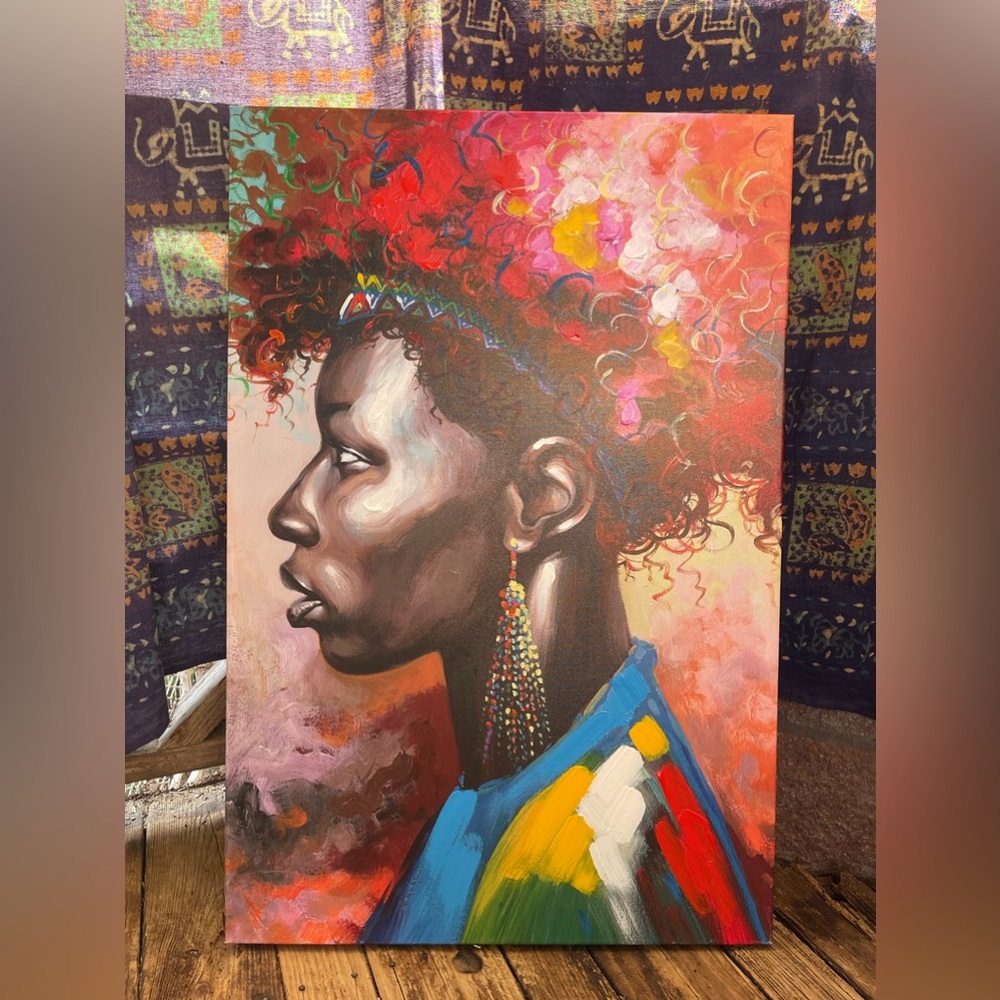 Colorful African Print on Canvas